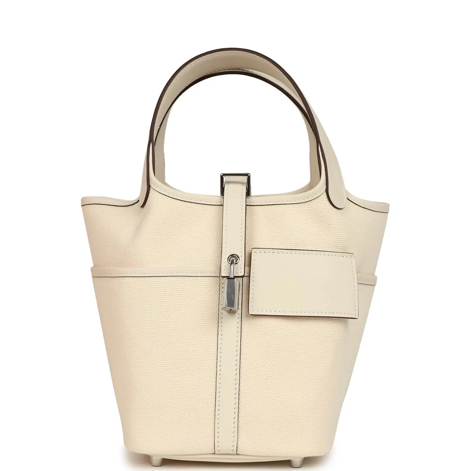 Hermes Picotin Cargo 18 Nata Swift and Toile Canvas Palladium Hardware