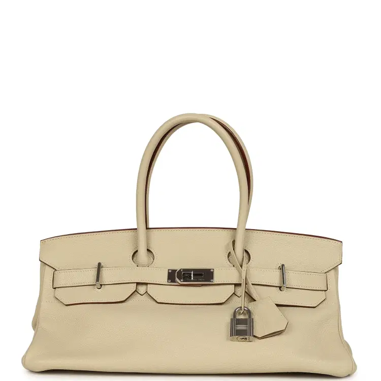 Vintage Hermes Shoulder Birkin 42 JPG Parchemin Clemence Palladium Hardware-Hover-Image