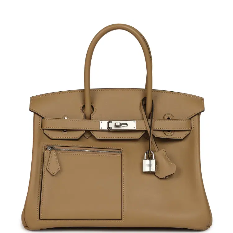 Hermes Colormatic Birkin 30 Poussiere Swift Palladium Hardware-Hover-Image