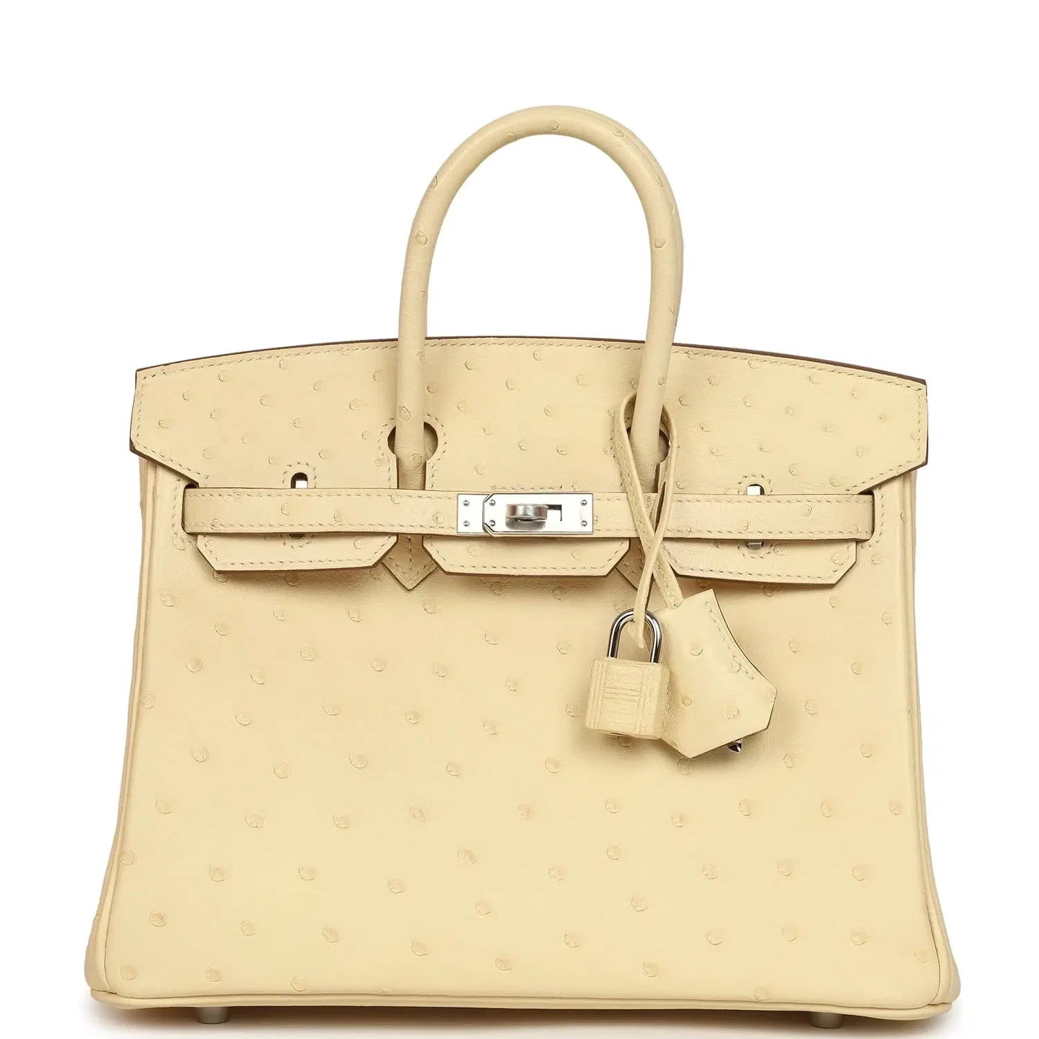 Hermes Birkin 25 Vanille Ostrich Palladium Hardware