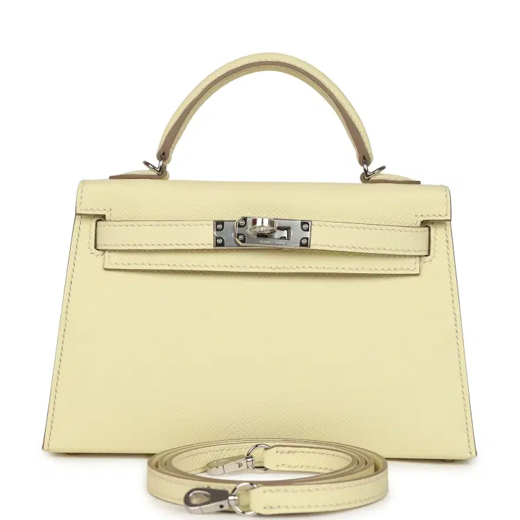 Hermes Kelly Sellier 20 Jaune Milton Epsom Palladium Hardware-Hover-Image