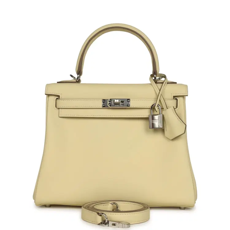 Hermes Kelly Retourne 25 Jaune Milton Swift Palladium Hardware-Hover-Image