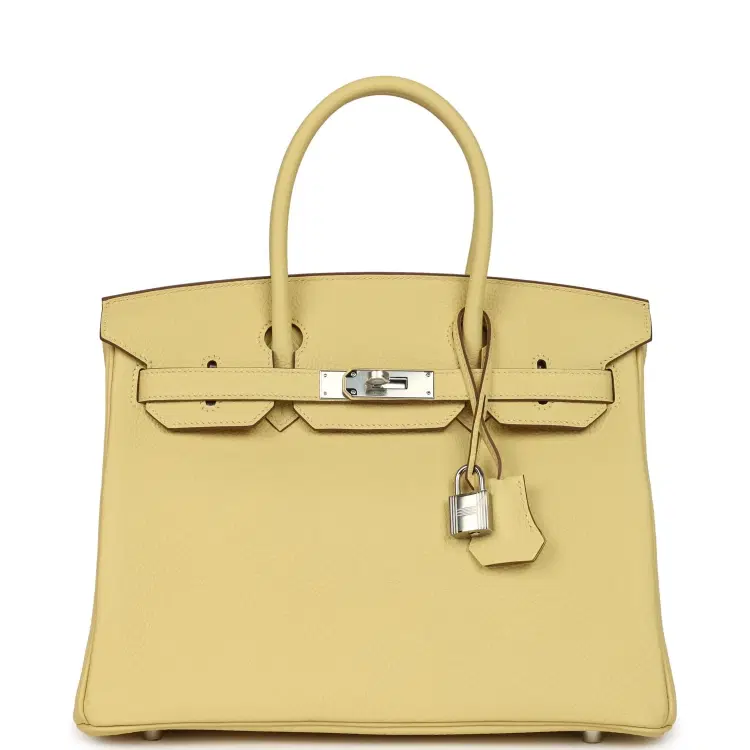 Hermes Birkin 30 Jaune Poussin Togo Palladium Hardware-Hover-Image