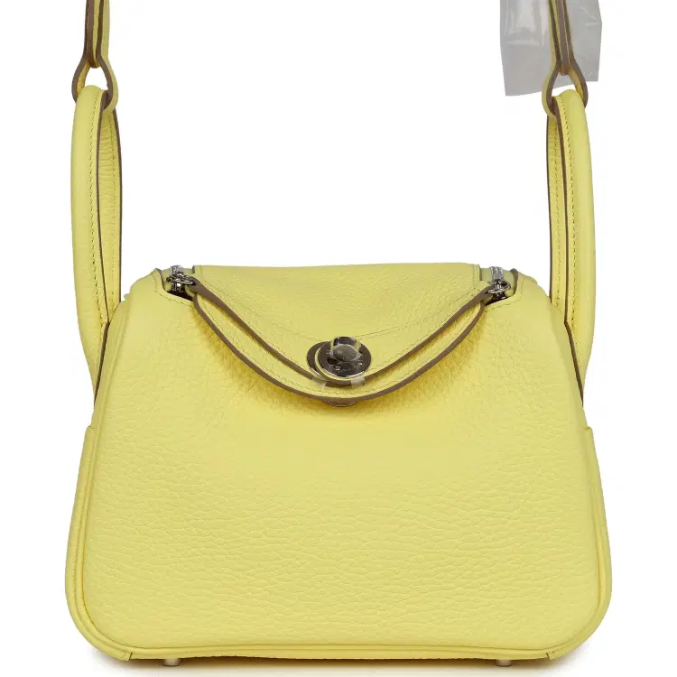 Hermes Mini Lindy Limoncello Clemence Palladium Hardware-Hover-Image