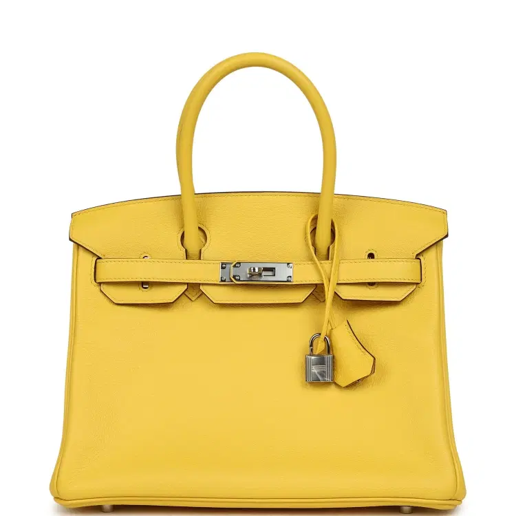 Pre-owned Hermes Birkin 30 Jaune de Naples Novillo Palladium Hardware-Hover-Image