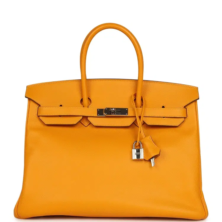 Pre-owned Hermes Birkin 35 Jaune D'or Epsom Palladium Hardware-Hover-Image