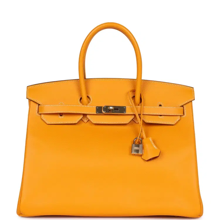 Pre-owned Hermes Birkin 35 Jaune D'or Candy Epsom Permabrass Hardware-Hover-Image