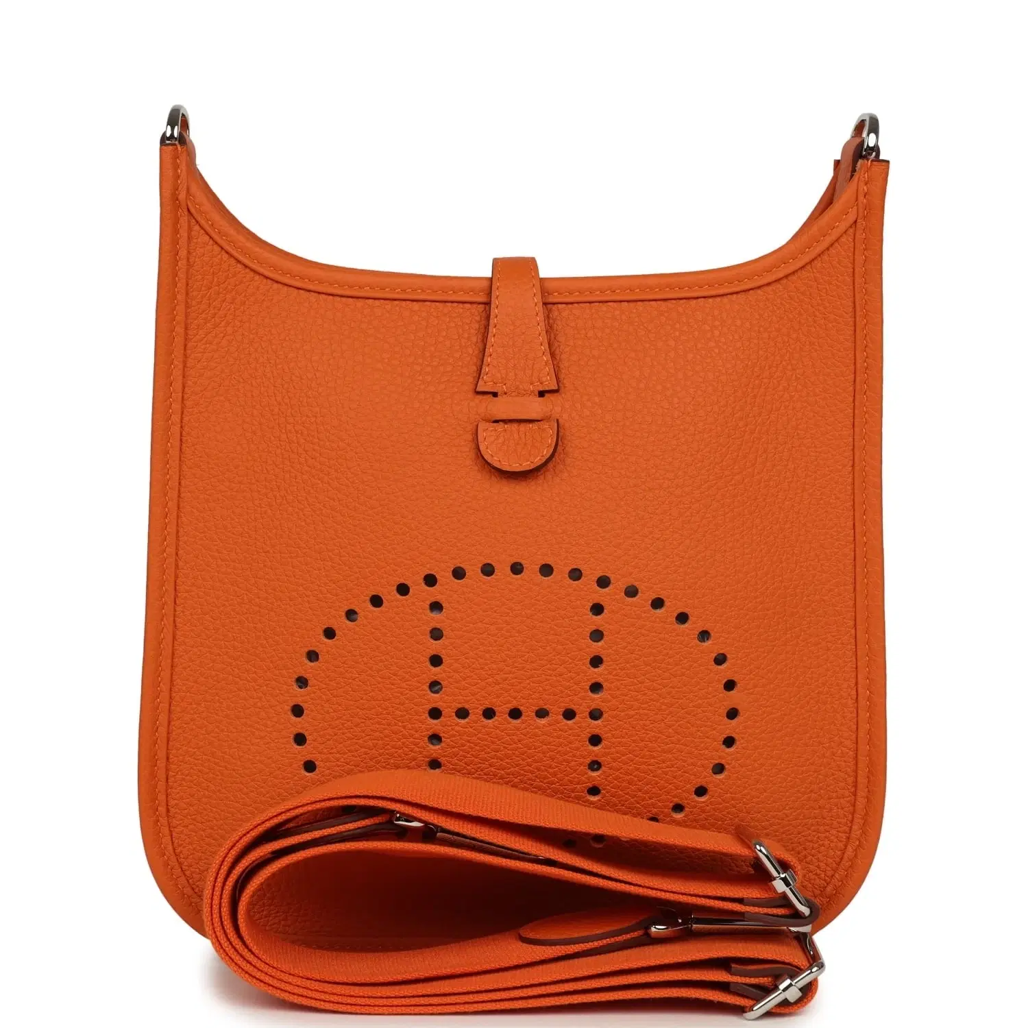 Hermes Evelyne 23 Orange Clemence Palladium Hardware