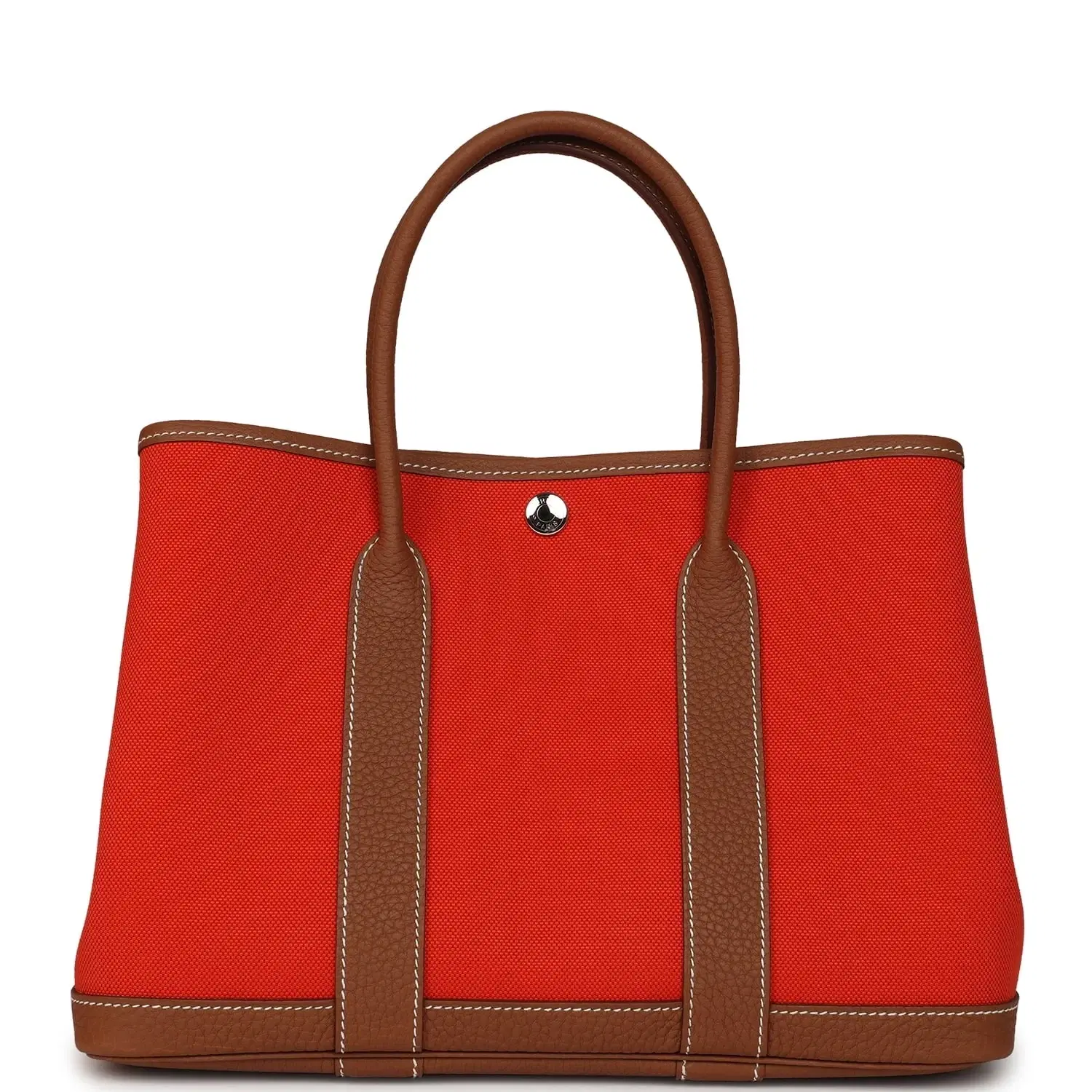 Hermes Garden Party 30 Orange Mécano Toile Officier Canvas and Gold Negonda Palladium Hardware