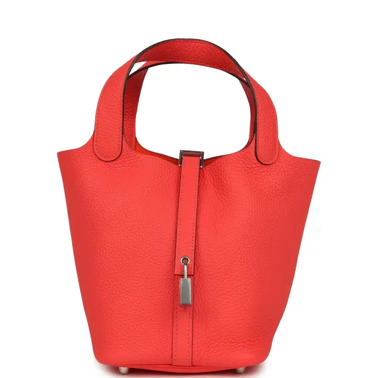 Hermes Picotin Lock 18 Rose Texas Clemence Palladium Hardware-Hover-Image