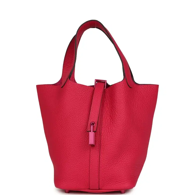 Hermes Picotin 18 Monochrome Rose Mexico Clemence Pink Palladium Hardware-Hover-Image