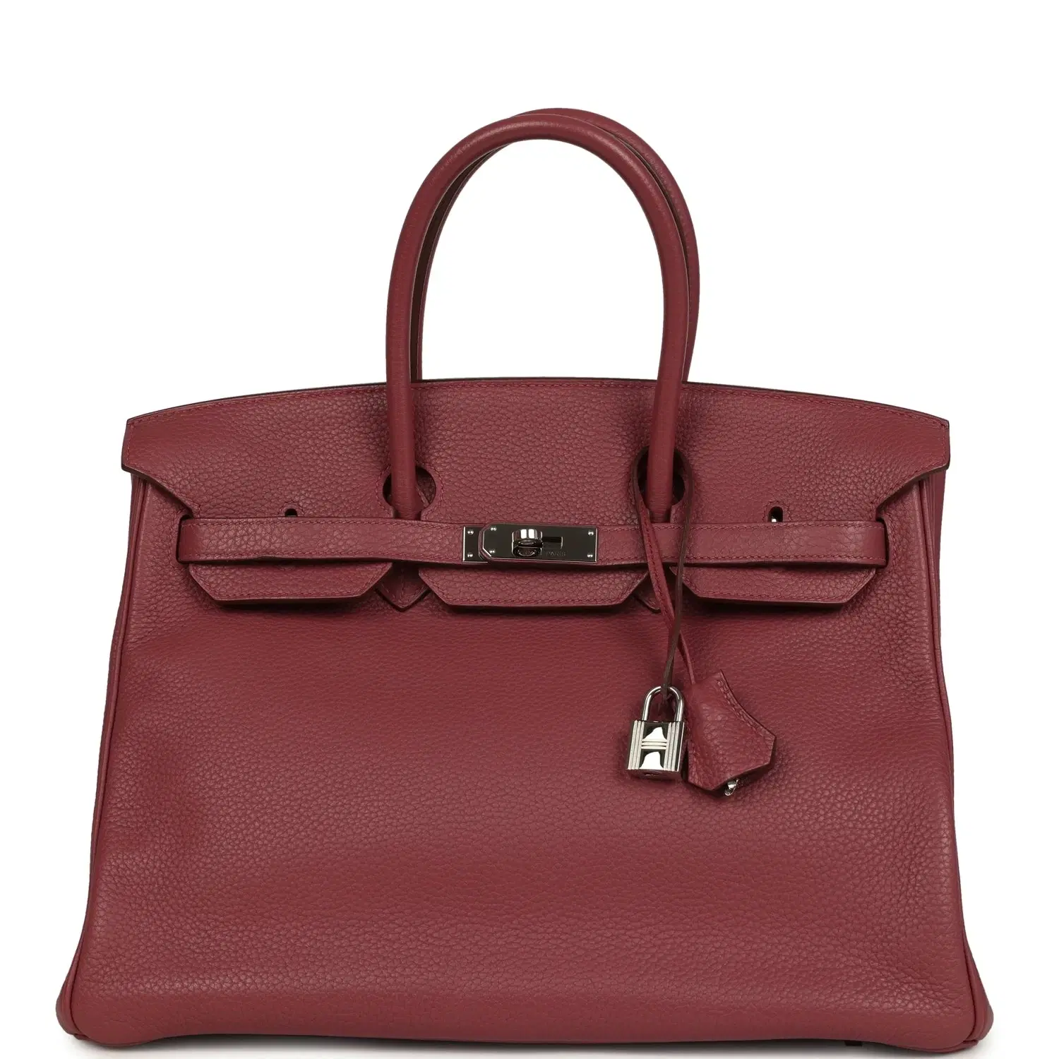 Pre-owned Hermes Birkin 35 Bois De Rose Clemence Palladium Hardware