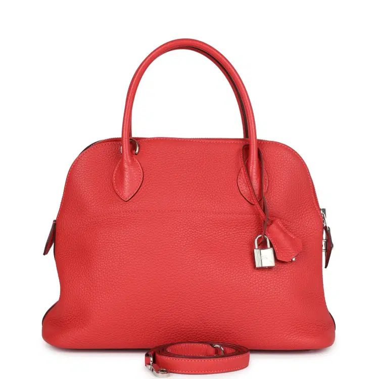 Hermes Bolide 31 Rouge Pivoine Clemence Palladium Hardware-Hover-Image