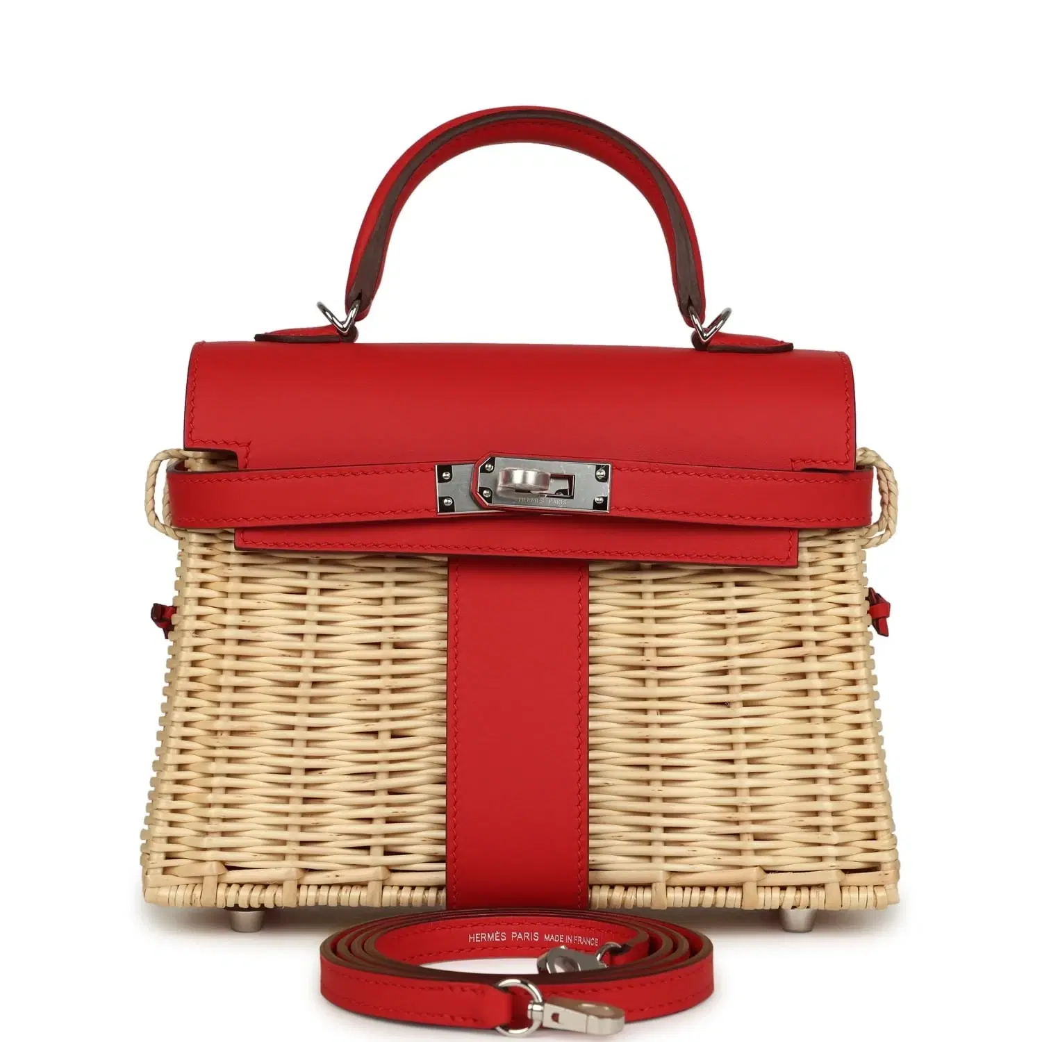 Hermes Mini Picnic Kelly 20 Rouge De Coeur Swift Palladium Hardware