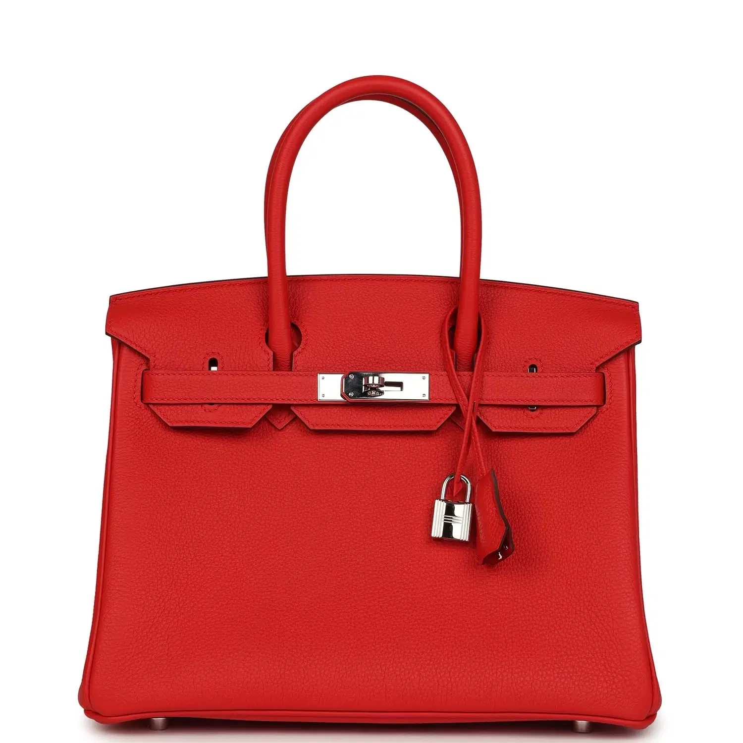 Pre-owned Hermes Birkin 30 Rouge de Coeur Togo Palladium Hardware