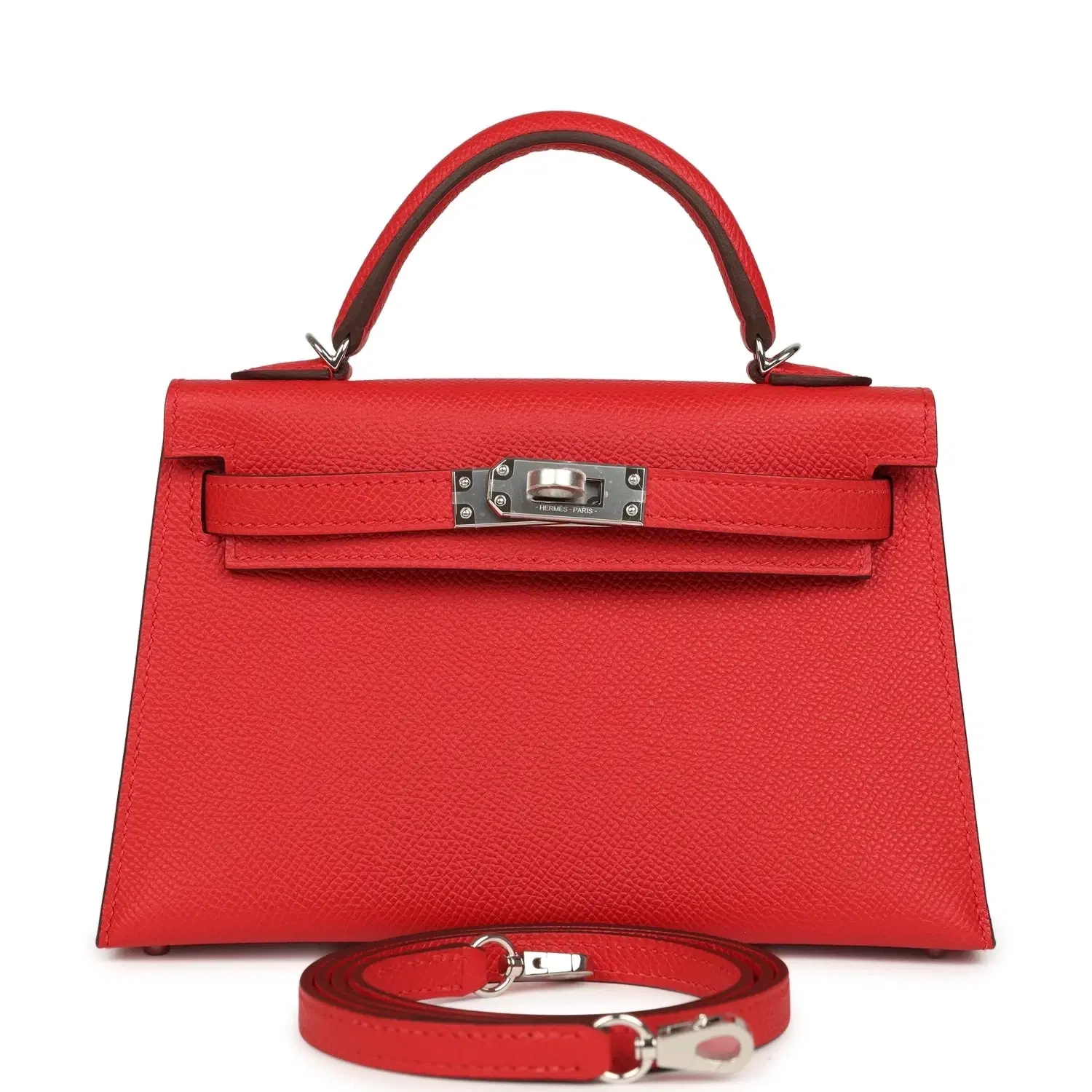 Hermes Kelly Sellier 20 Rouge Radieux Epsom Palladium Hardware