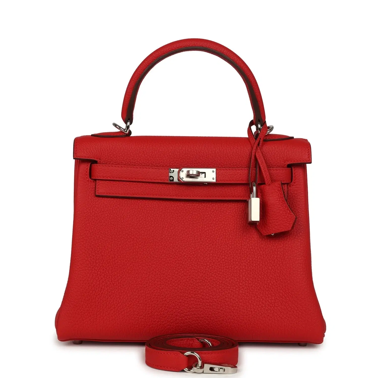 Hermes Kelly Retourne 25 Rouge Radieux Togo Palladium Hardware