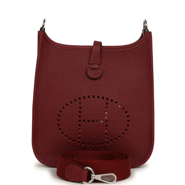 Hermes Evelyne TPM Rouge H Clemence Palladium Hardware-Hover-Image