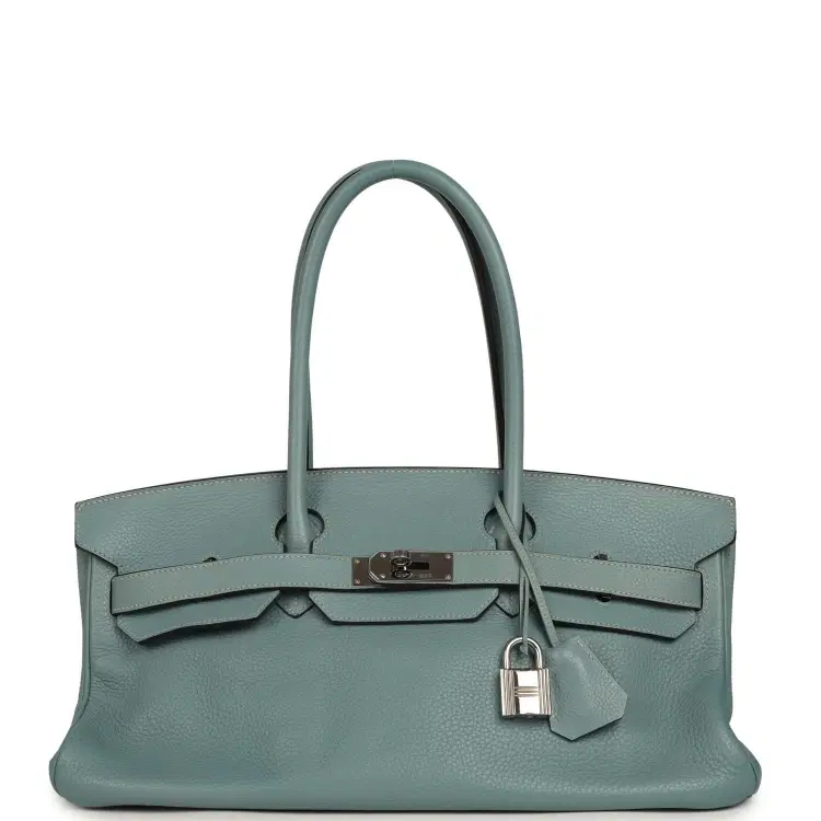 Vintage Hermes Shoulder Birkin 42 JPG Ciel Clemence Palladium Hardware-Hover-Image