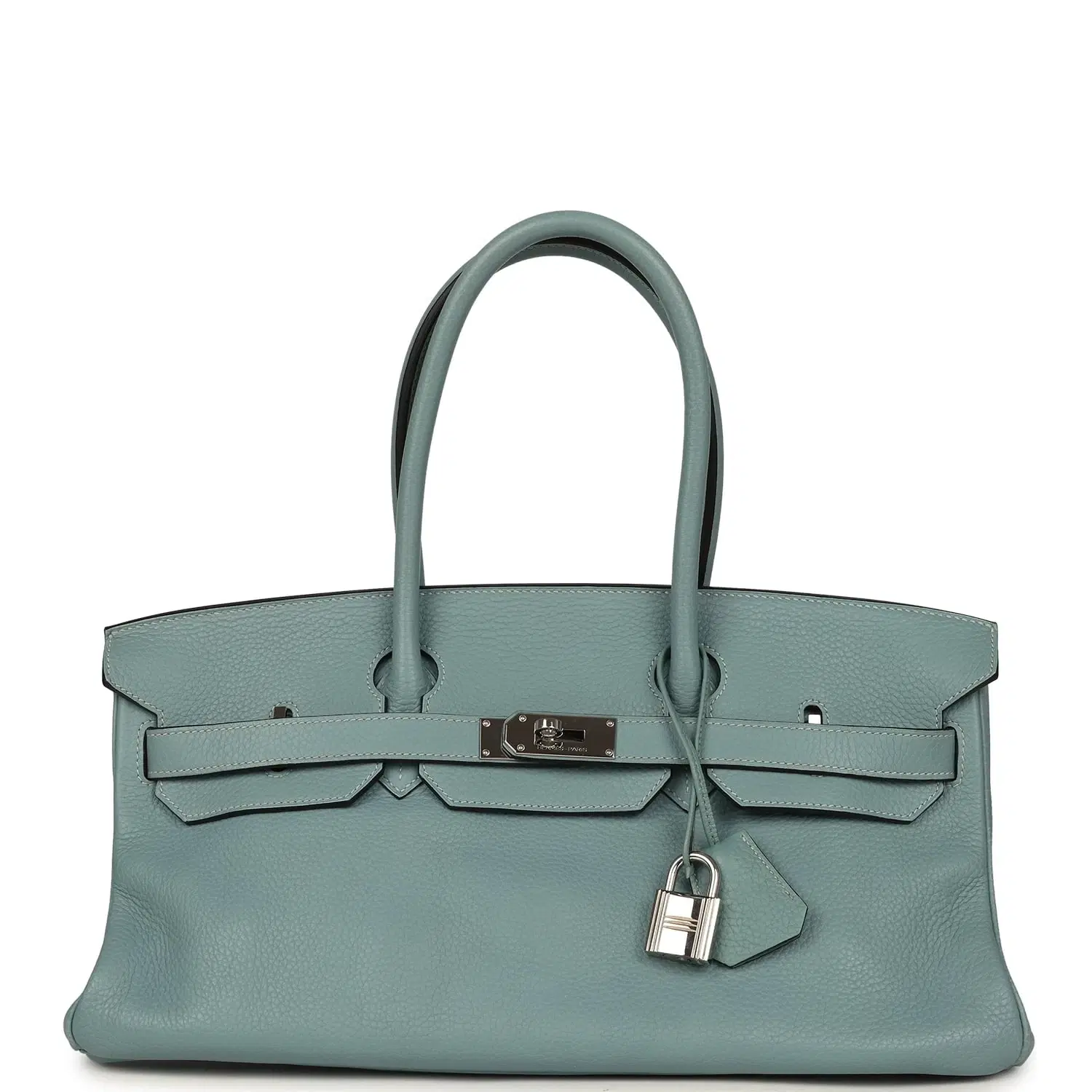Vintage Hermes Shoulder Birkin 42 JPG Ciel Clemence Palladium Hardware