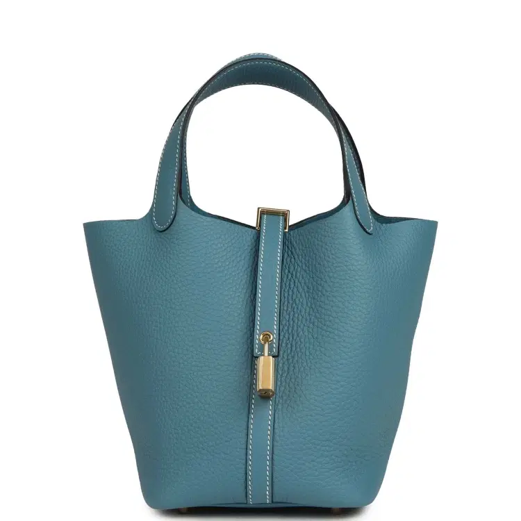 Hermes Picotin Lock 18 Blue Jean Clemence Gold Hardware-Hover-Image