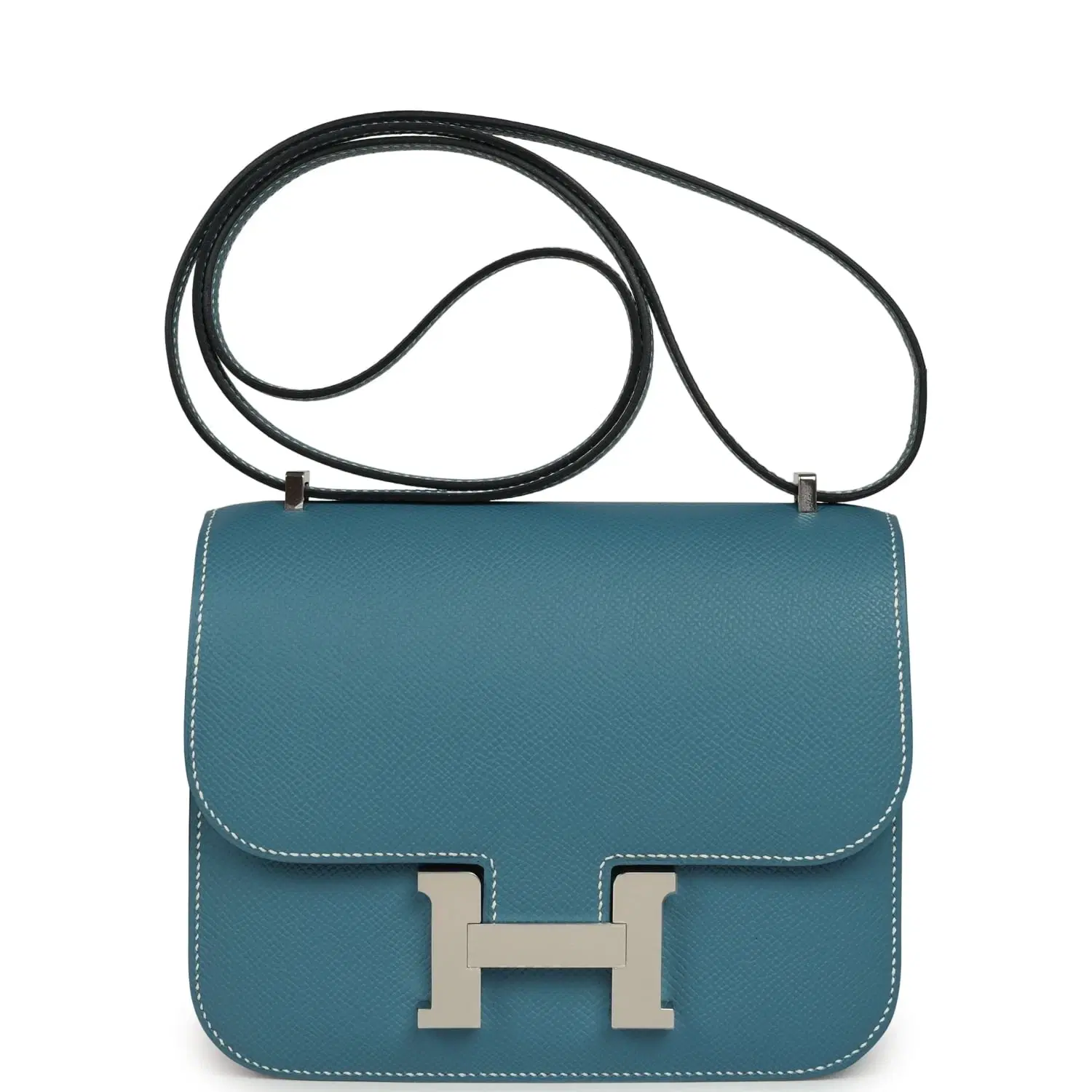 Hermes Constance 18 Blue Jean Epsom Palladium Hardware