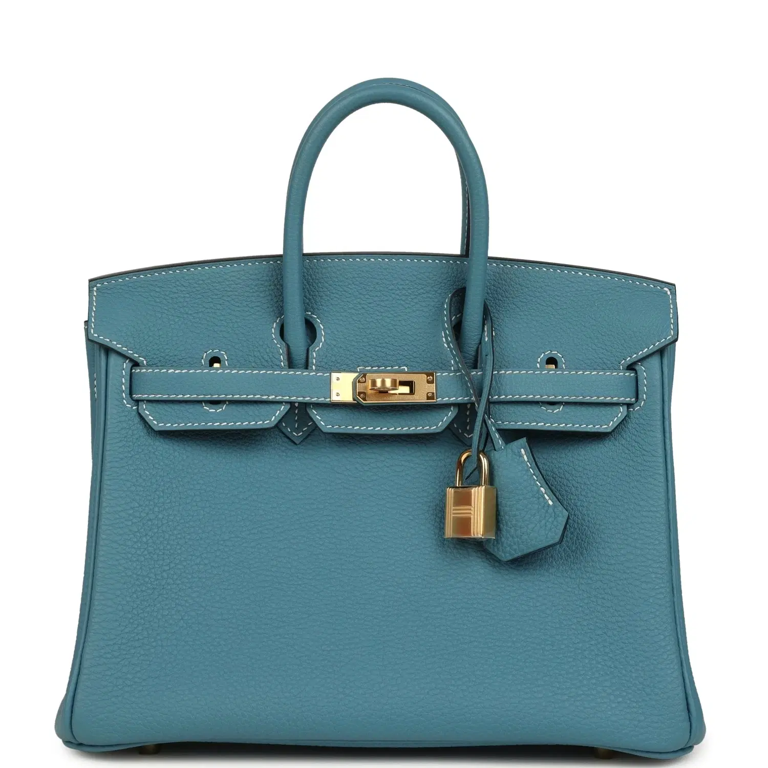 Hermes Birkin 25 Blue Jean Togo Gold Hardware