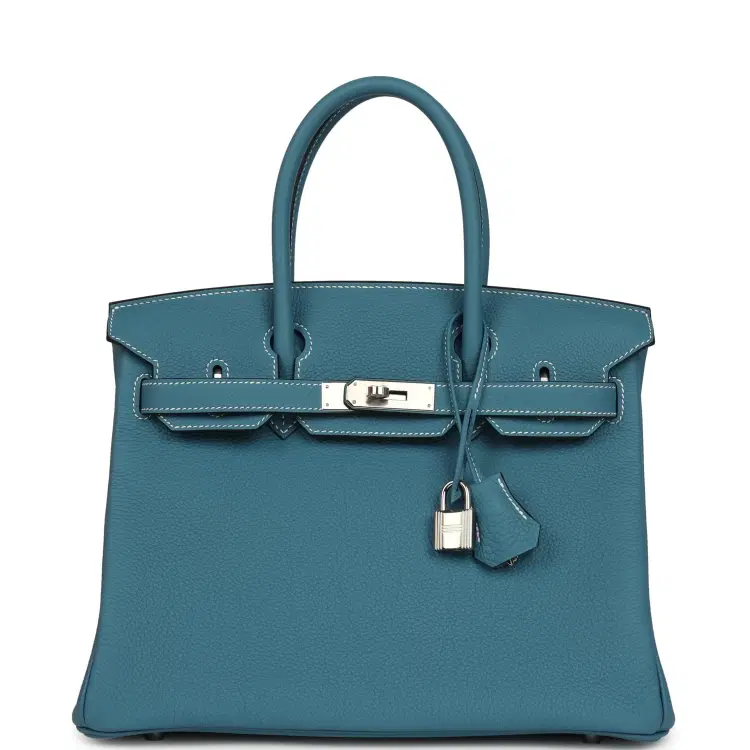 Hermes Birkin 30 Blue Jean Togo Palladium Hardware-Hover-Image