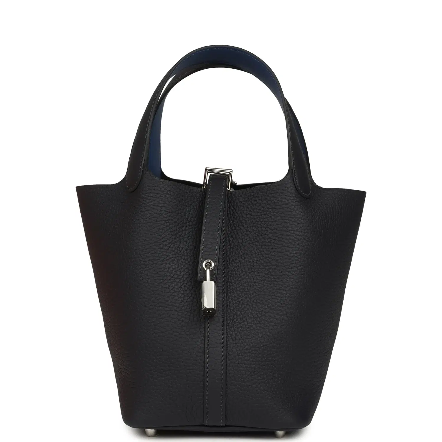 Hermes Picotin Lock Eclat 18 Bleu Nuit Clemence and Bleu France Swift Palladium Hardware