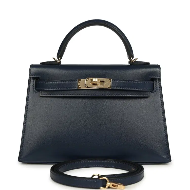 Hermes Kelly Sellier 20 Bleu Abysse Box Permabrass Hardware-Hover-Image