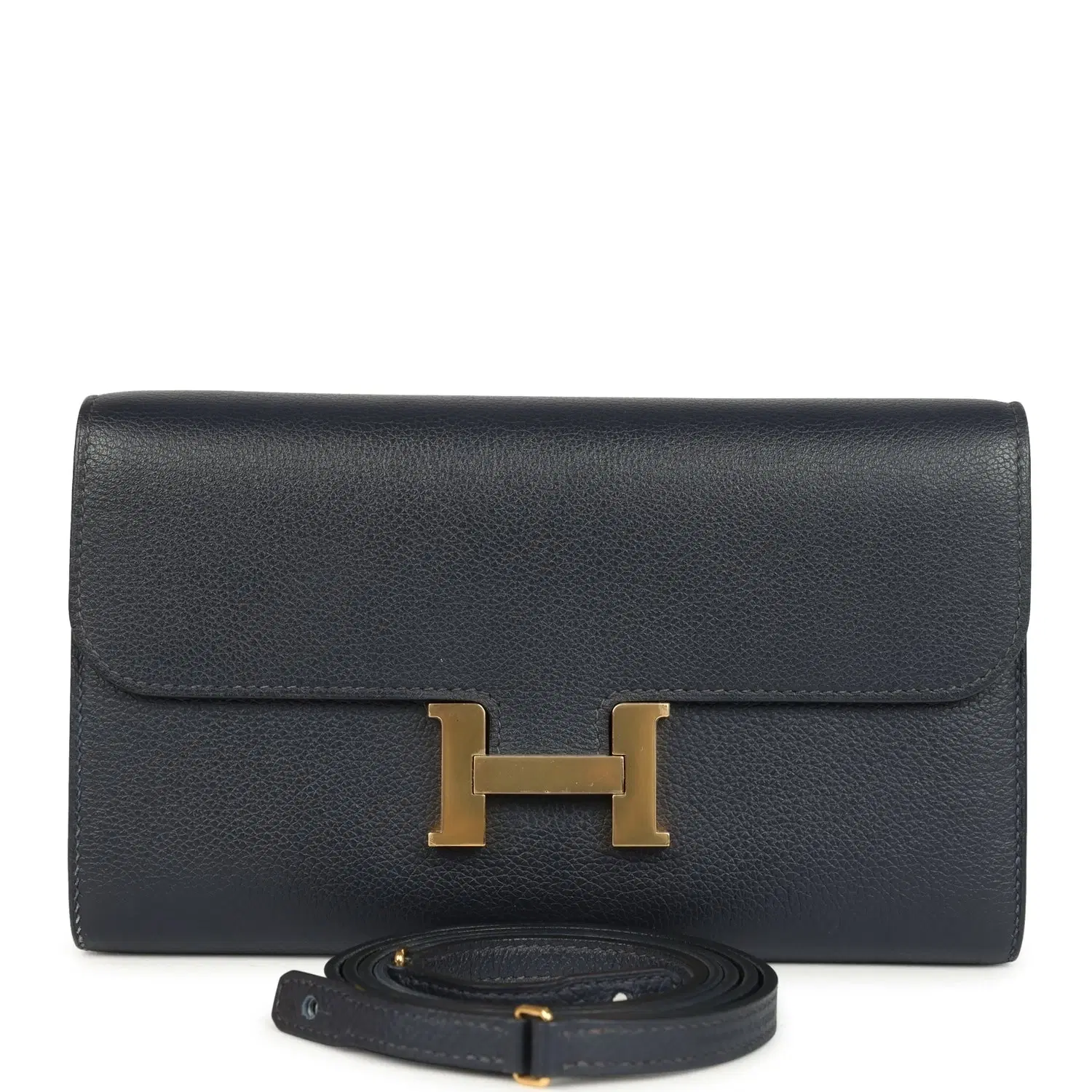 Hermes Constance Wallet To Go Bleu Nuit Evercolor Gold Hardware