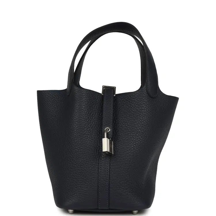 Hermes Picotin Lock 18 Bleu Nuit Clemence Palladium Hardware-Hover-Image