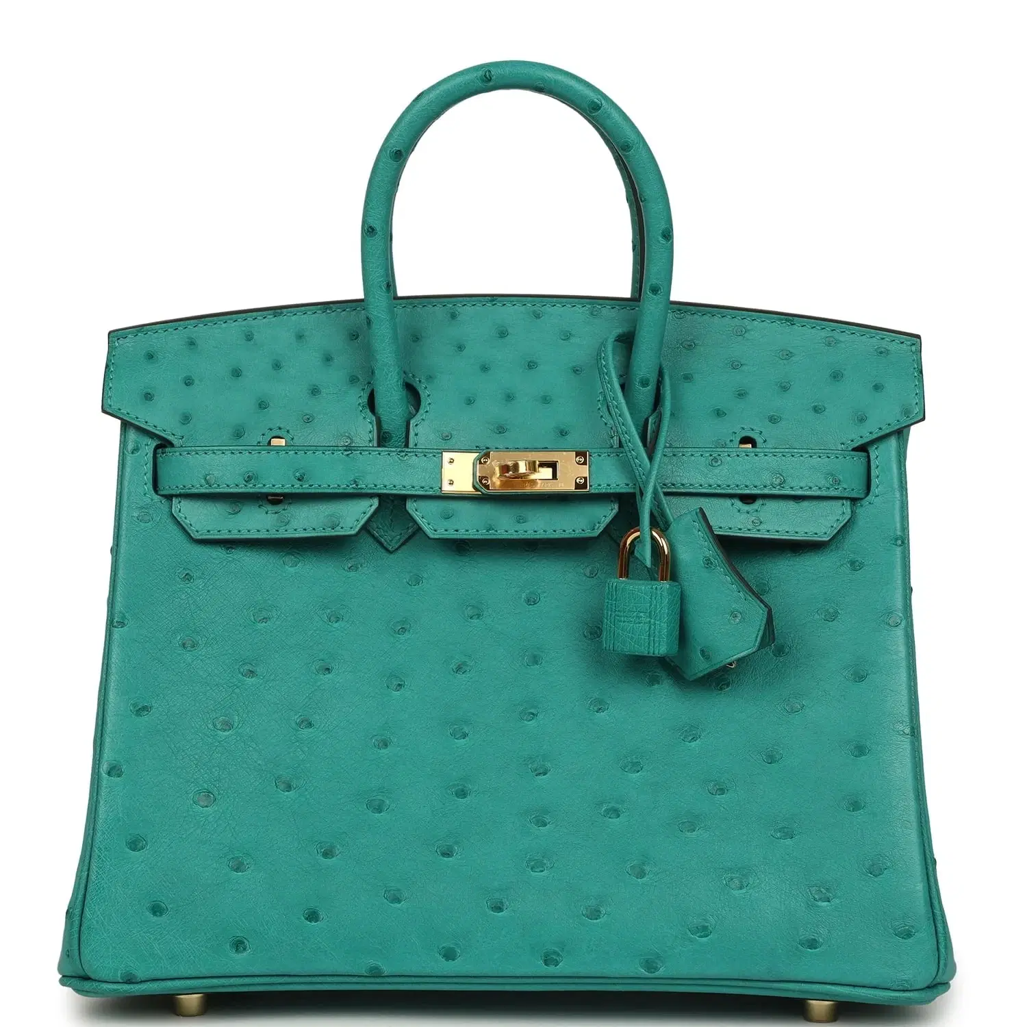 Hermes Birkin 25 Vert Verone Ostrich Gold Hardware
