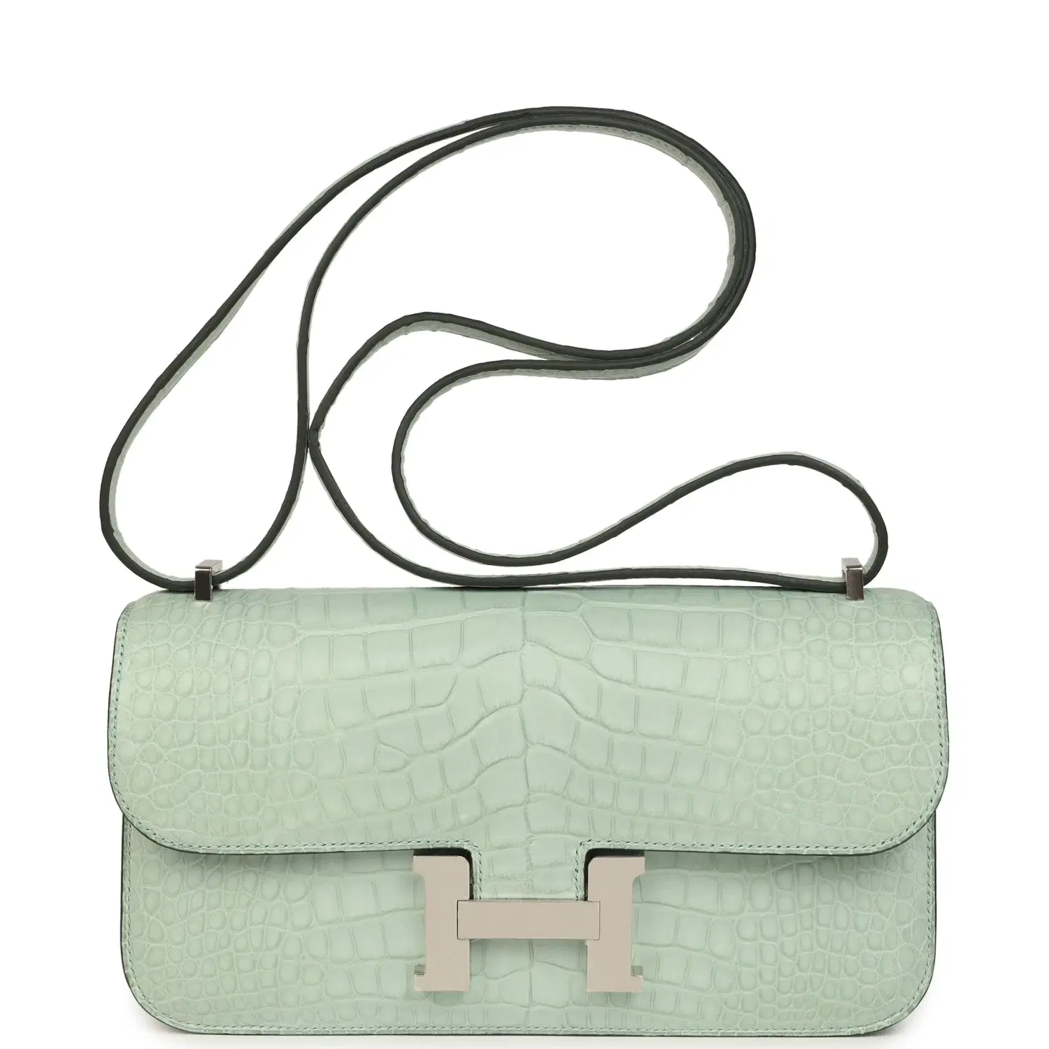 Hermes Constance Elan Vert D'Eau Matte Alligator Palladium Hardware