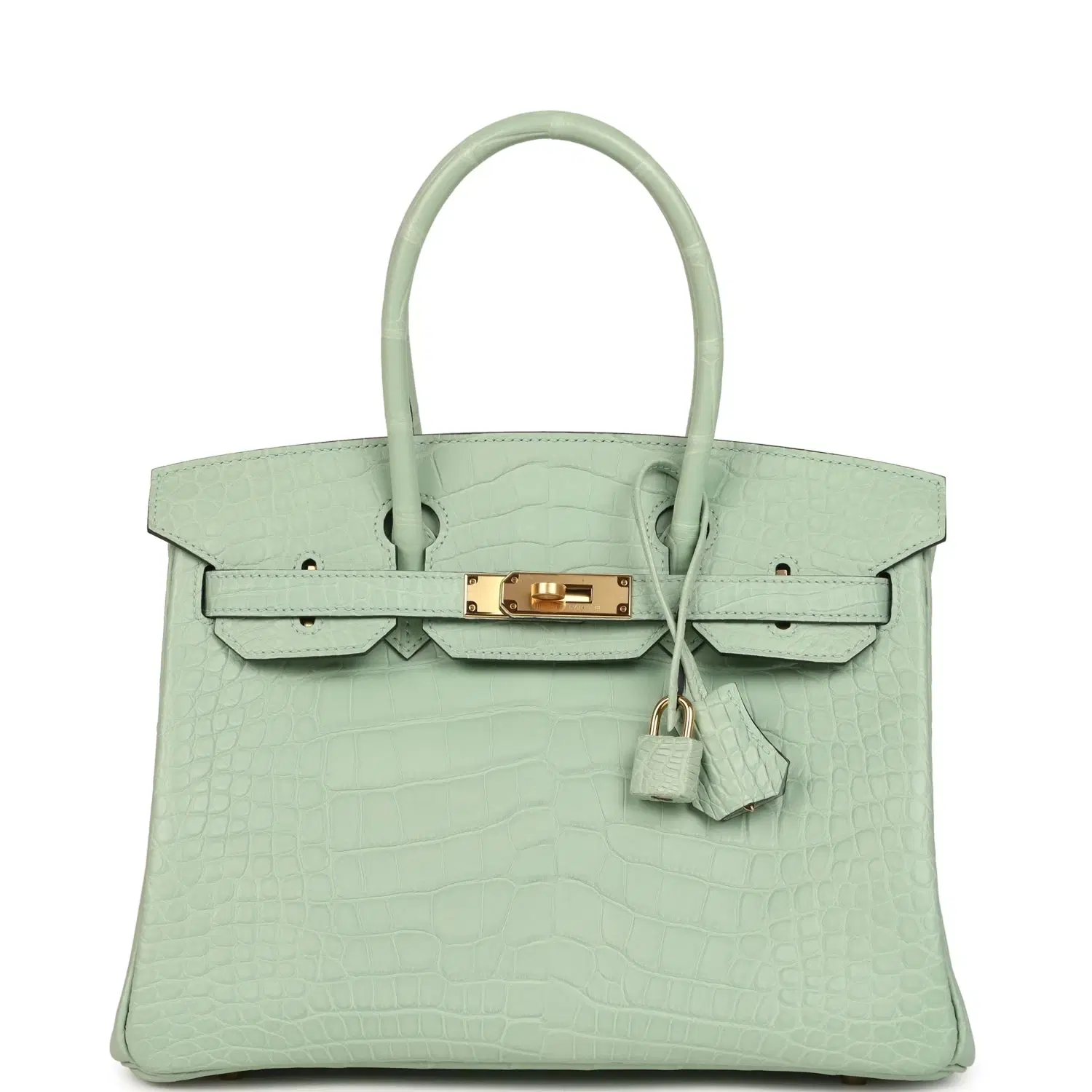 Hermes Birkin 30 Vert D'Eau Matte Alligator Gold Hardware