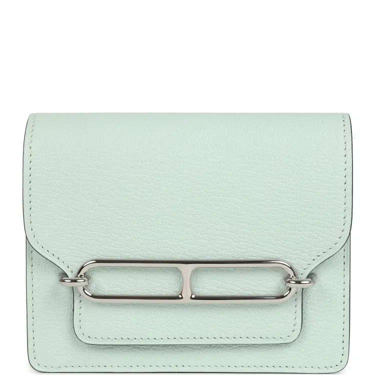 Hermes Roulis Slim Wallet Vert Peppermint Chevre Palladium Hardware-Hover-Image