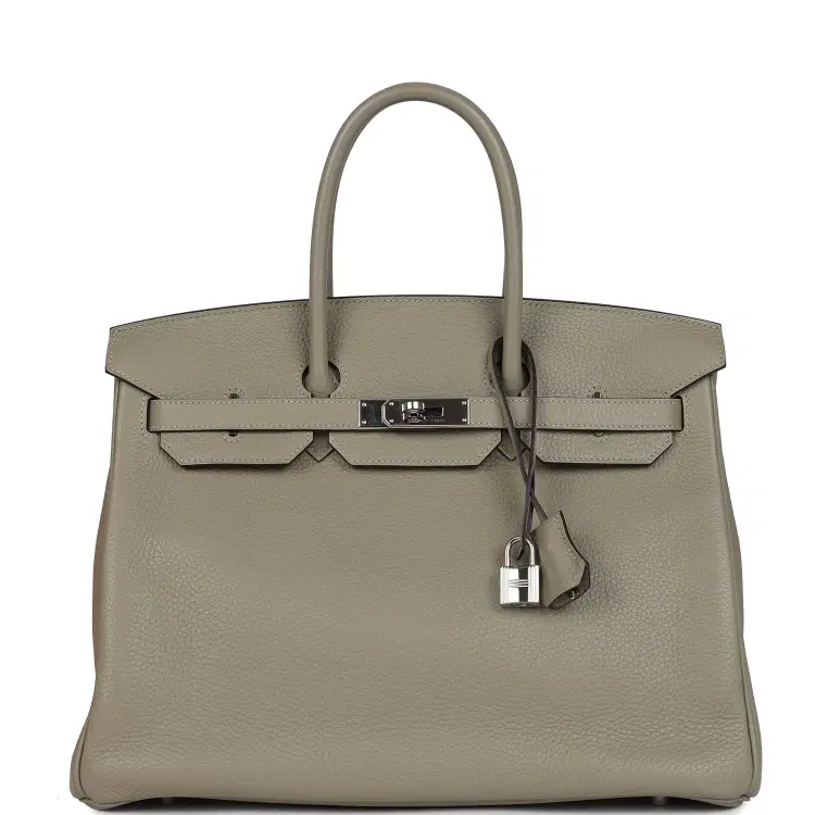 Pre-owned Hermes Birkin 35 Sauge Togo Palladium Hardware-Hover-Image