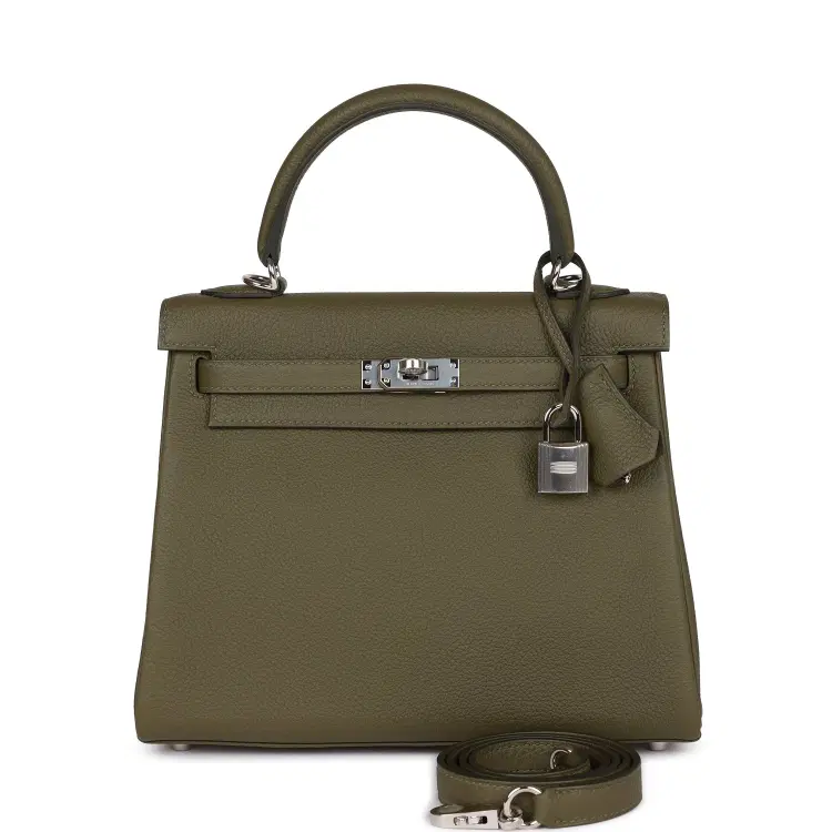 Hermes Kelly Retourne 25 Vert Veronese Togo Palladium Hardware-Hover-Image