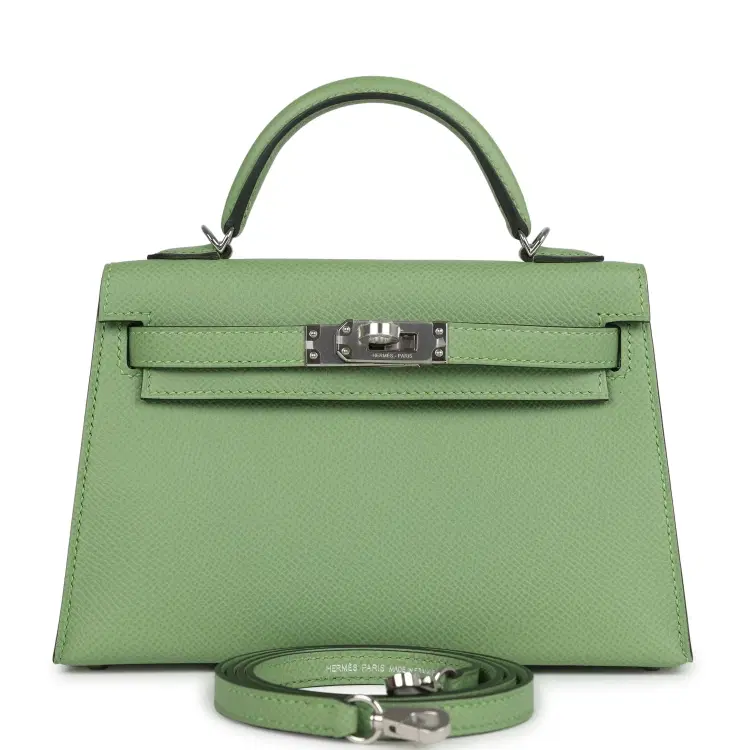 Hermes Kelly Sellier 20 Vert Criquet Epsom Palladium Hardware-Hover-Image