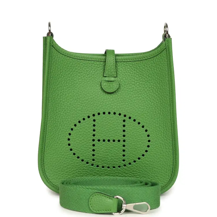 Hermes Evelyne TPM Vert Yucca Clemence Palladium Hardware-Hover-Image