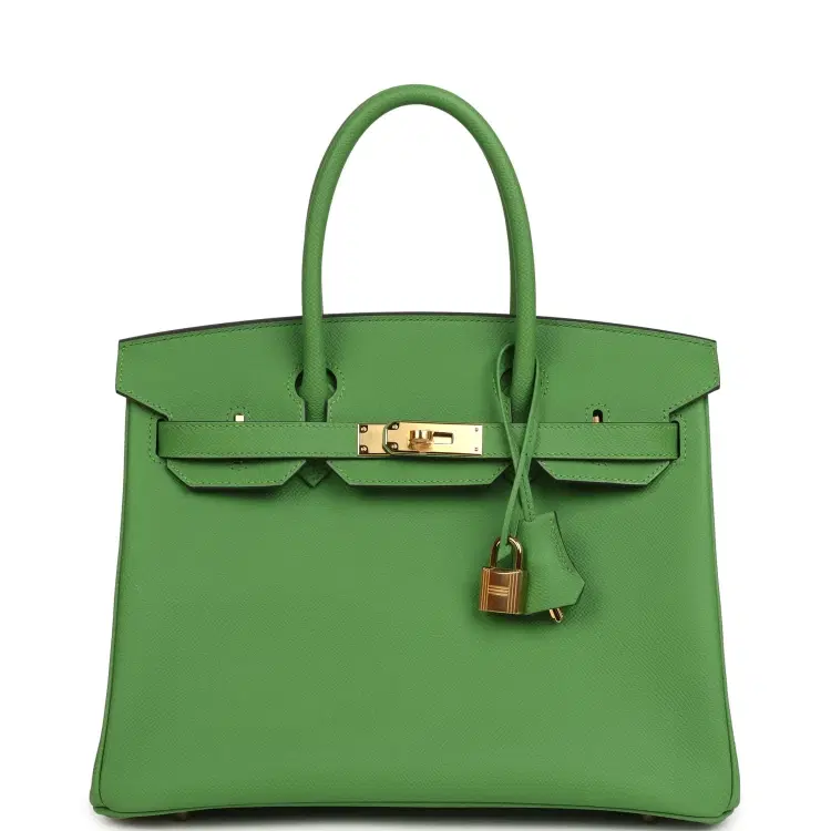 Hermes Birkin 30 Vert Yucca Epsom Gold Hardware-Hover-Image