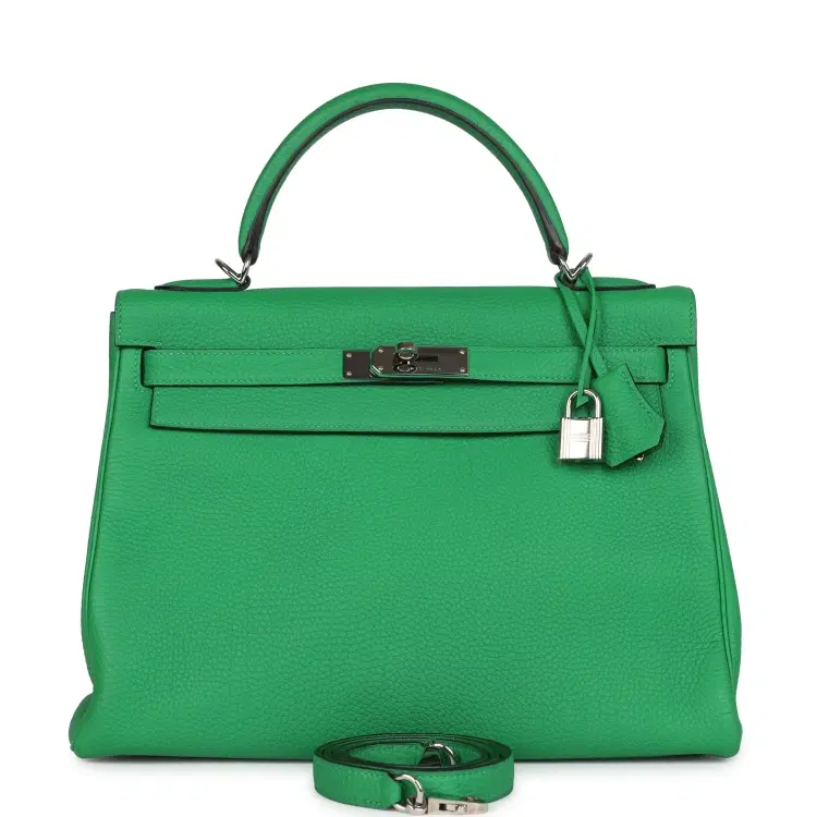 Pre-owned Hermes Kelly Retourne 32 Bambou Togo Palladium Hardware-Hover-Image