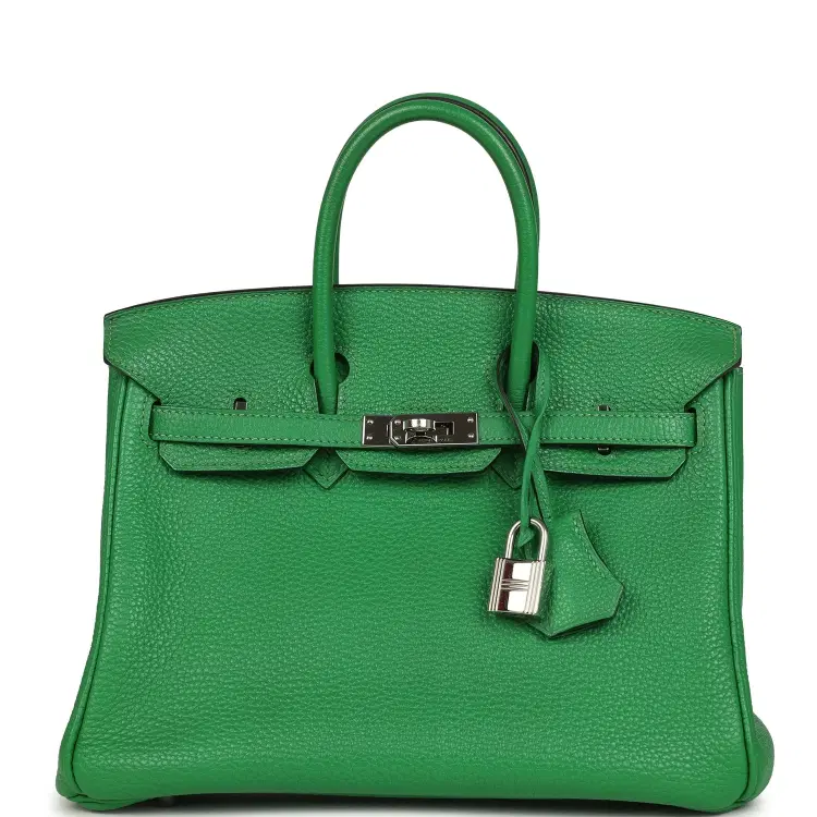 Pre-owned Hermes Birkin 25 Bambou Togo Palladium Hardware-Hover-Image