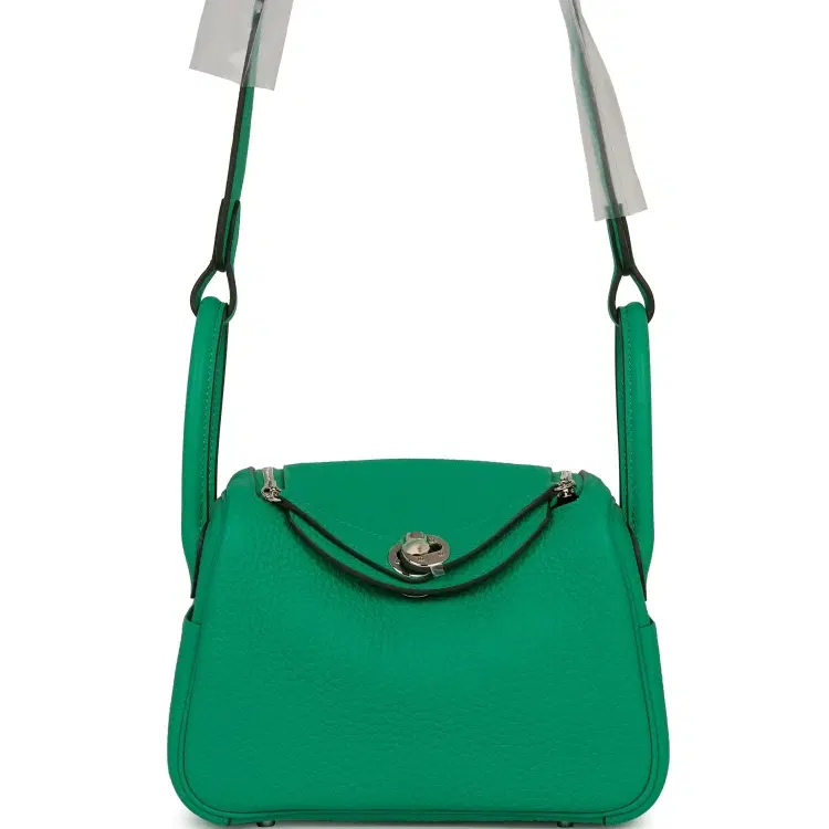 Hermes Mini Lindy Menthe Clemence Palladium Hardware-Hover-Image