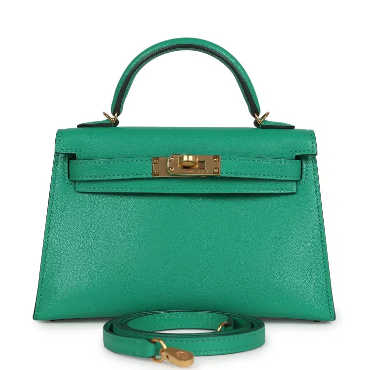 Hermes Kelly Sellier 20 Menthe Chevre Chamkila Gold Hardware-Hover-Image