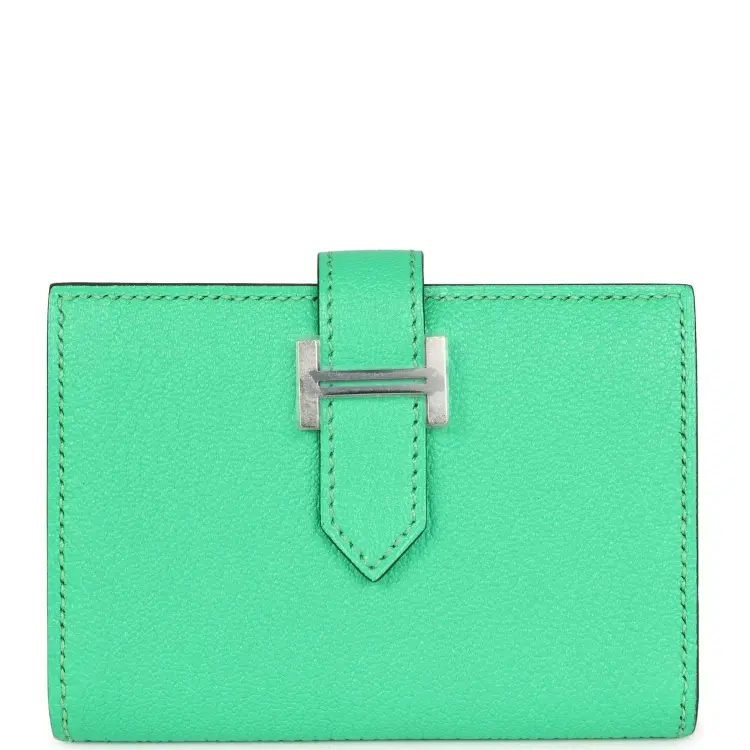 Hermes Bearn Card Holder Vert Comics Chevre Mysore Palladium Hardware-Hover-Image