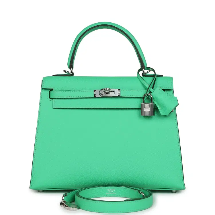 Hermes Kelly Sellier 25 Vert Comics Epsom Palladium Hardware-Hover-Image