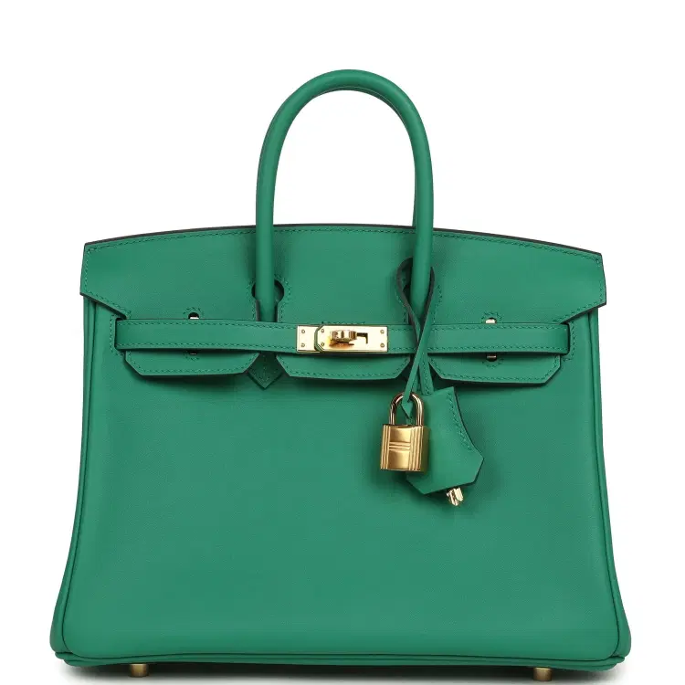 Hermes Birkin 25 Vert Vertigo Swift Gold Hardware-Hover-Image