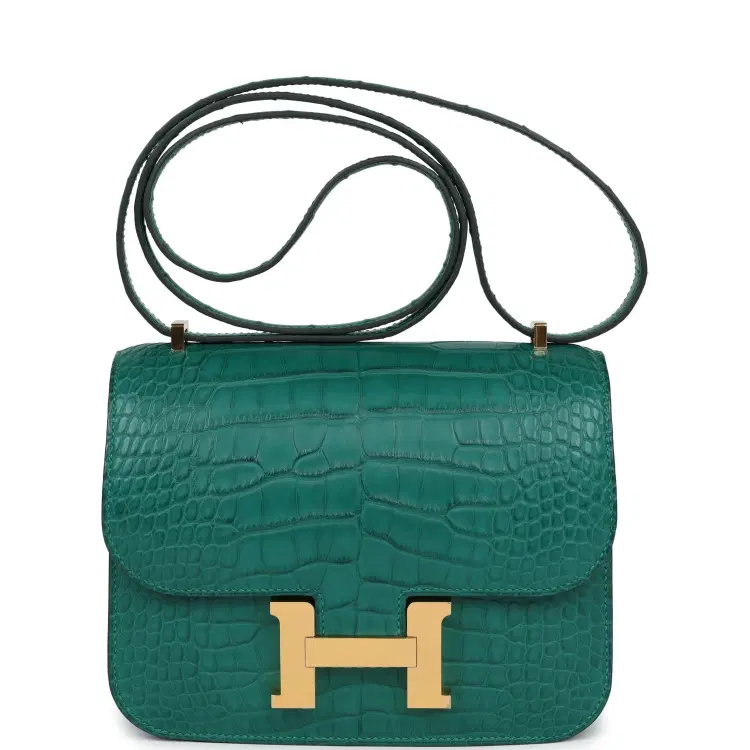 Hermes Constance 18 Malachite Matte Alligator Gold Hardware-Hover-Image