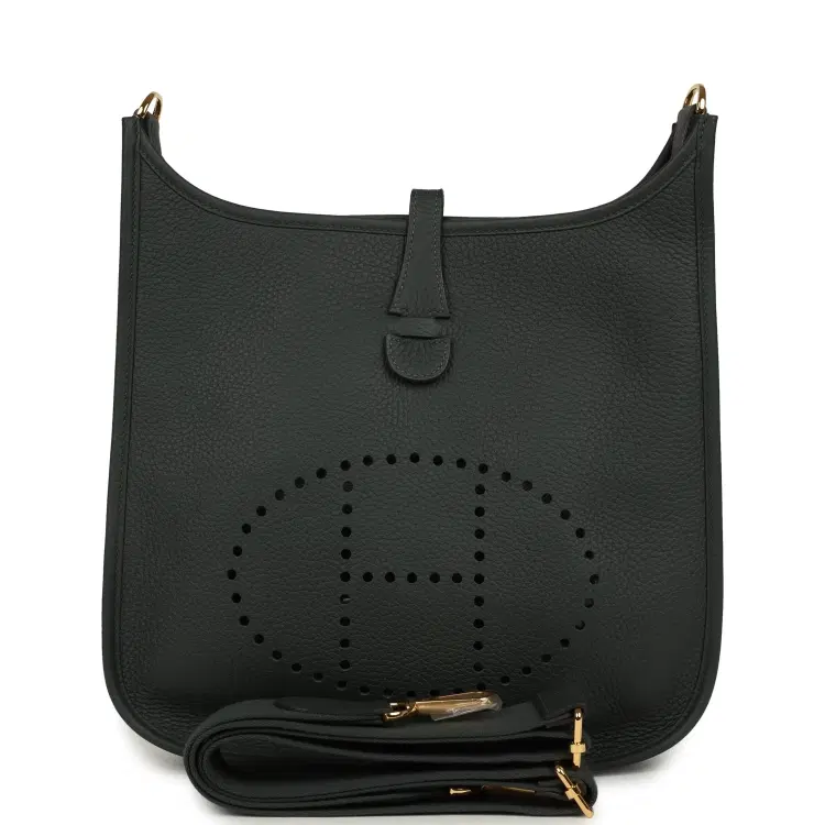 Hermes Evelyne III PM Vert Mangrove Clemence Gold Hardware-Hover-Image